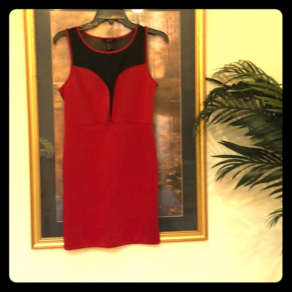 Red mini dress
